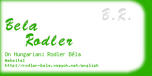 bela rodler business card