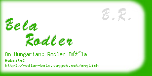 bela rodler business card